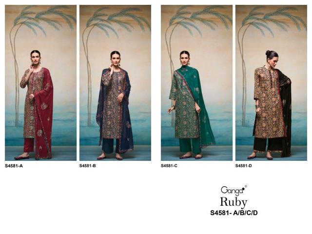 Ganga ruby 4581 cotton dress material wholesale